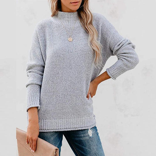 Solid Color Loose O-Neck Sweater (various colors)