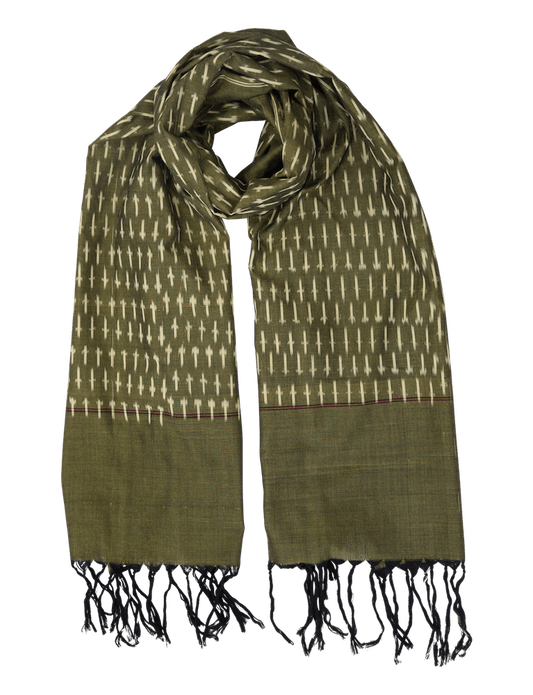 Classic Olive Ikat Scarf