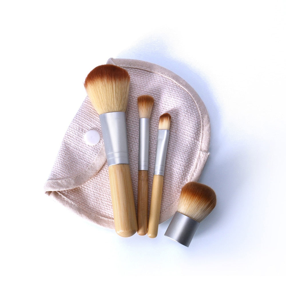 Wood Travel Brush Set