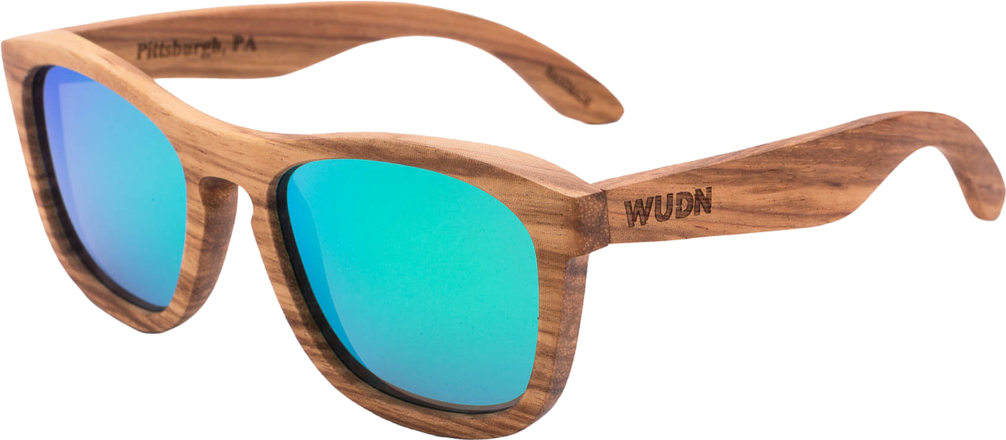 Real Zebra All Wood Jacks Sunglasses by WUDN