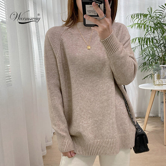 Women's Mock Neck Pullover Sweater (various colors)