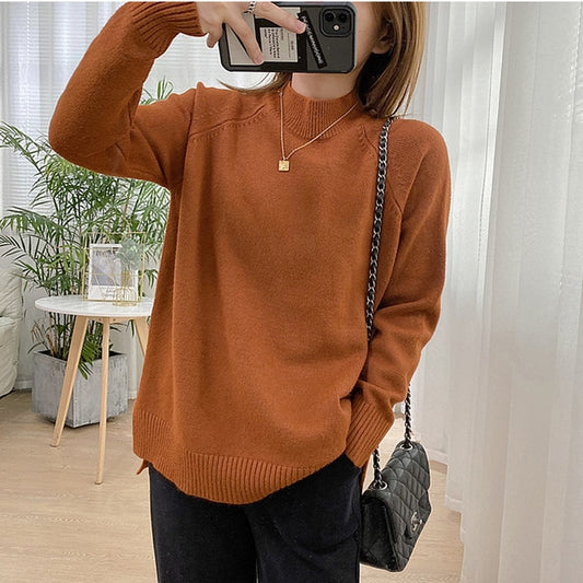 Women's Mock Neck Pullover Sweater (various colors)