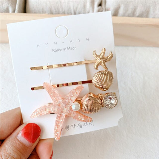 New Women's/Girl's Sea Star Acrylic Hair Clips