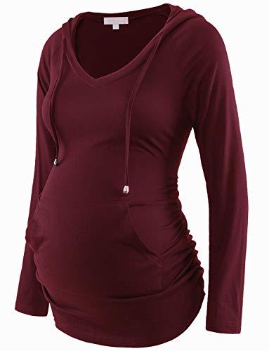 Mommy Maternity Hoodie Long Sleeve Casual Sweatshirts (featuring Kangaroo Pocket)