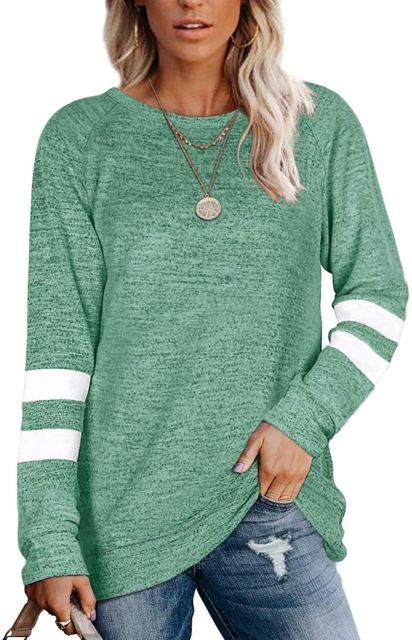 Women's Striped Long Sleeve Top - Oversized T Shirt (various colors)