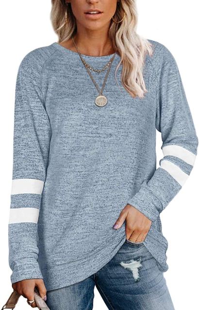 Women's Striped Long Sleeve Top - Oversized T Shirt (various colors)